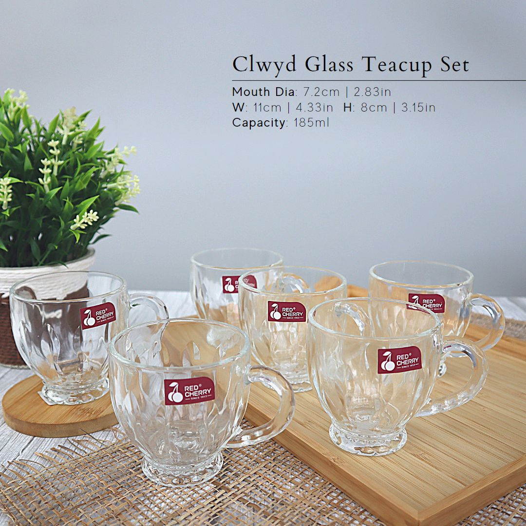 Elegant English Glass Teacup Set