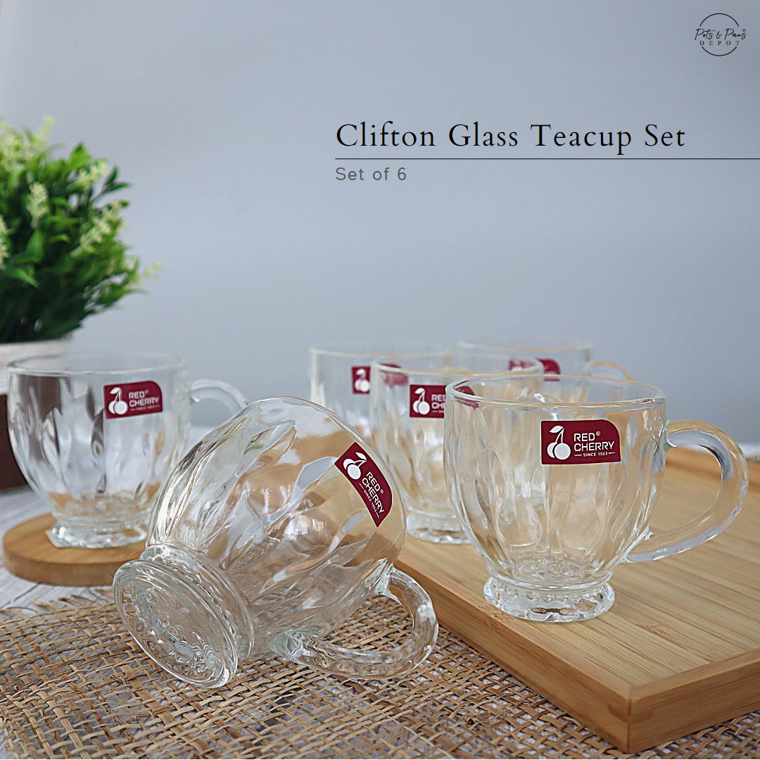 Elegant English Glass Teacup Set