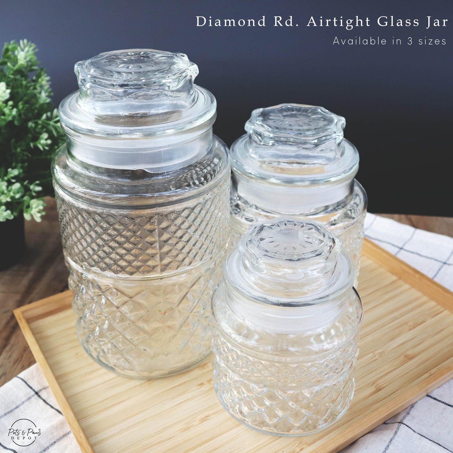 Diamond Airtight Glass Jar