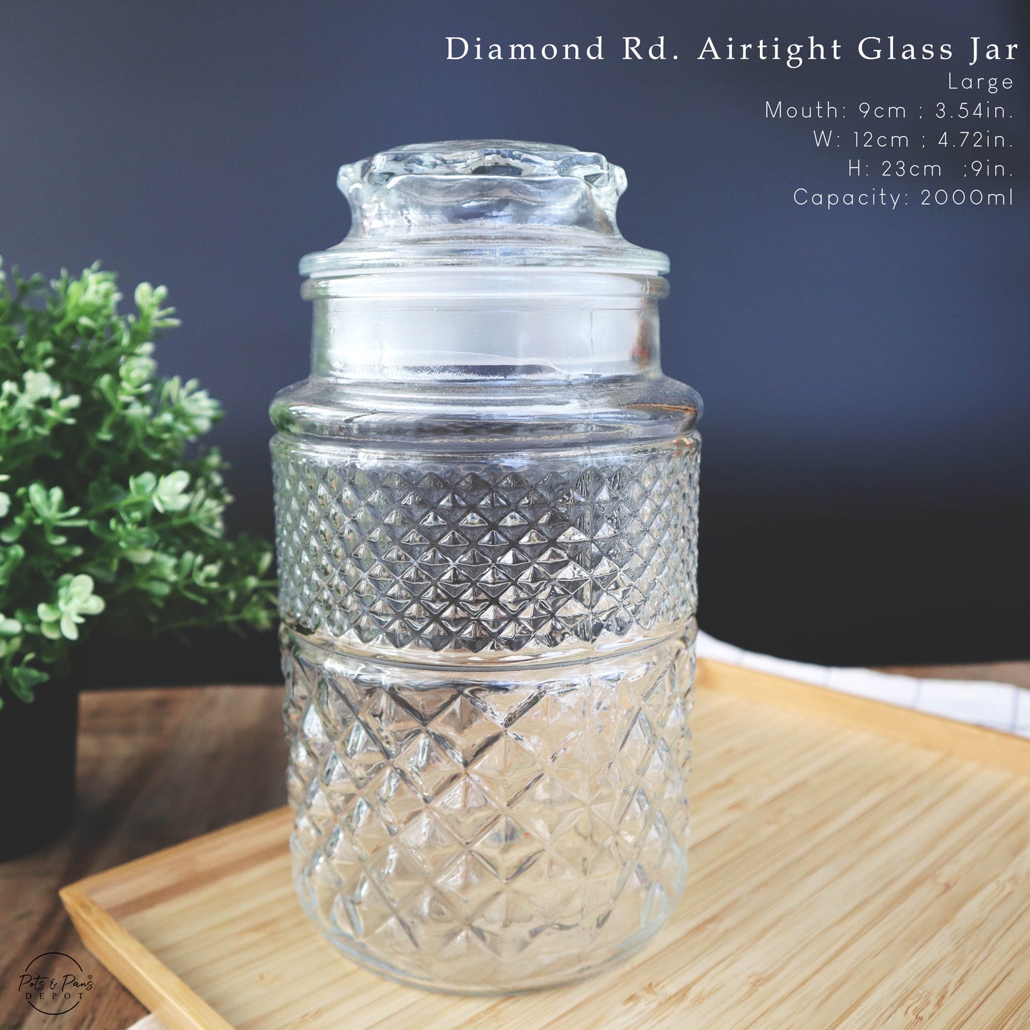 Diamond Airtight Glass Jar