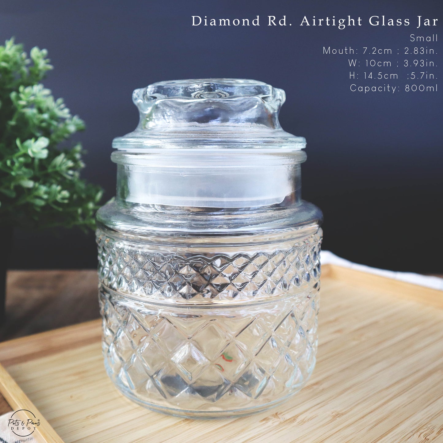 Diamond Airtight Glass Jar