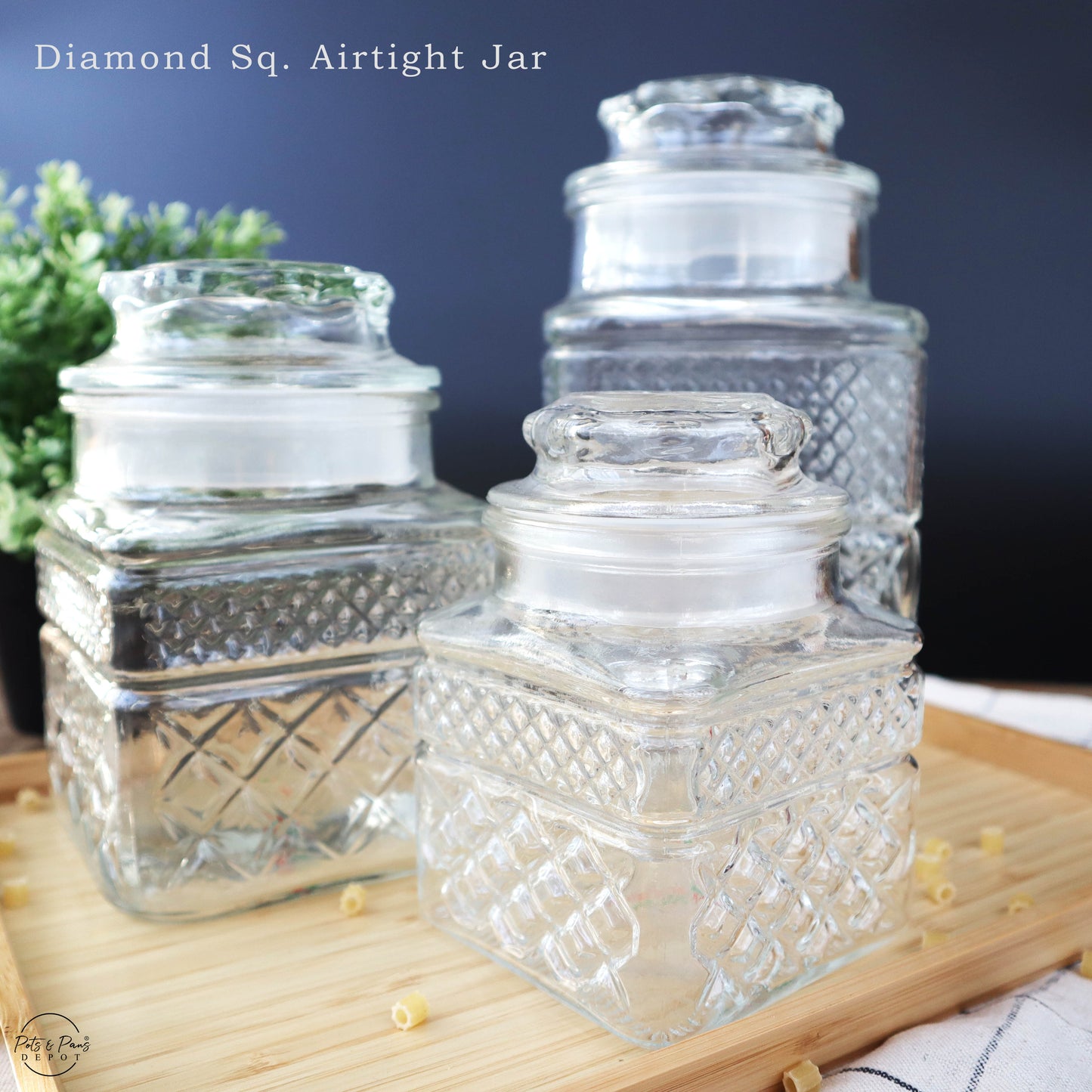 Diamond Airtight Glass Jar