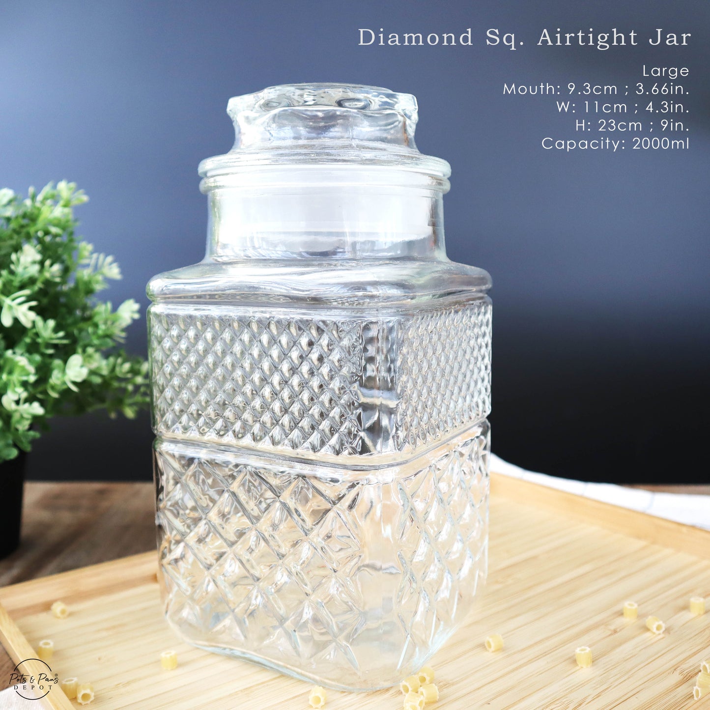 Diamond Airtight Glass Jar