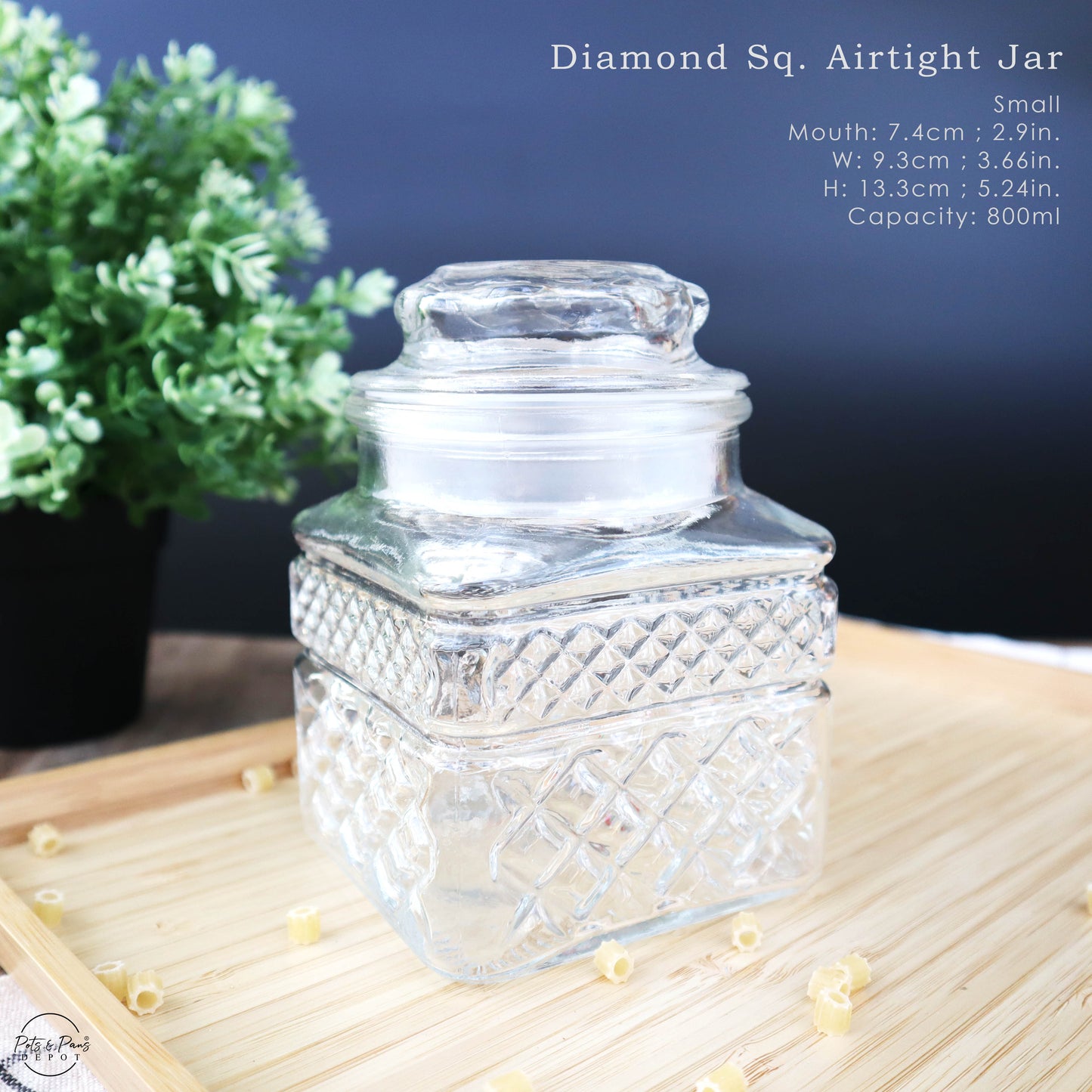 Diamond Airtight Glass Jar