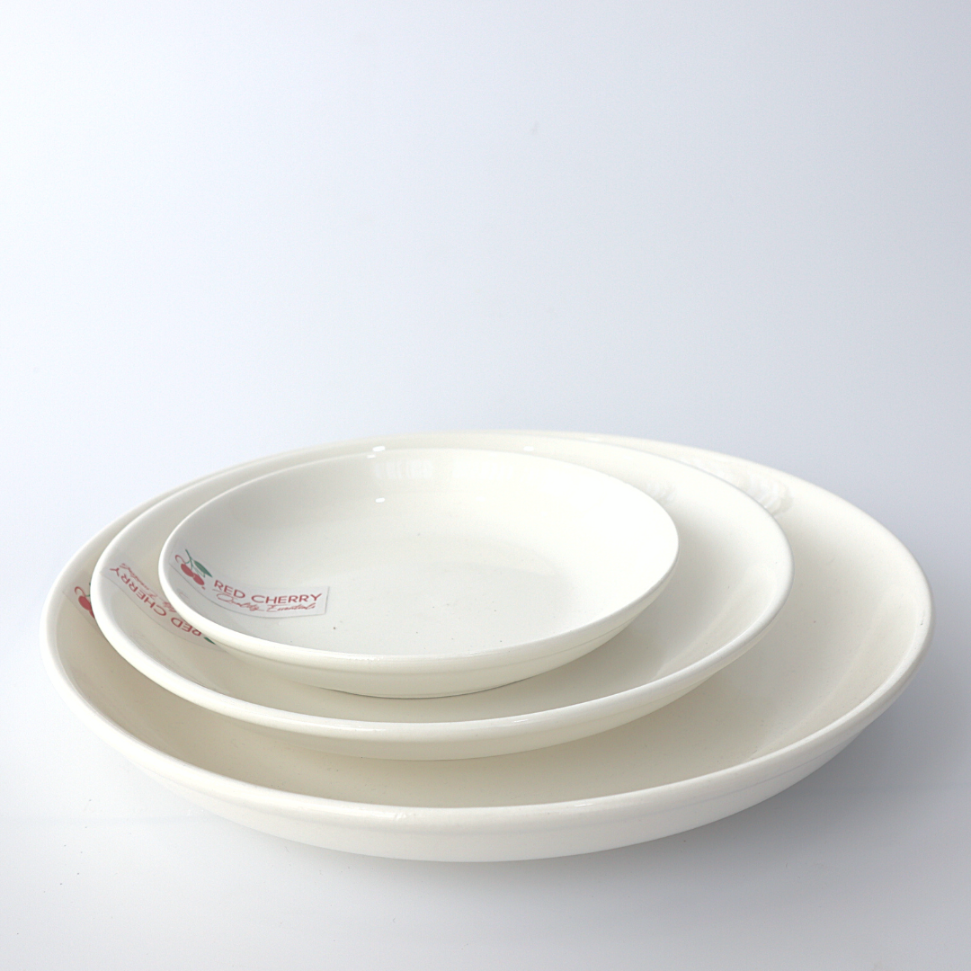 Ellie White Porcelain Round Plate