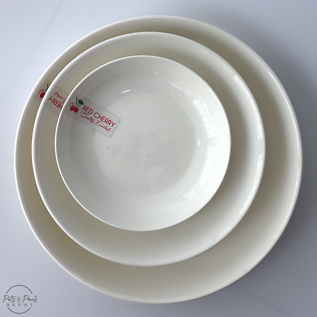 Ellie White Porcelain Round Plate