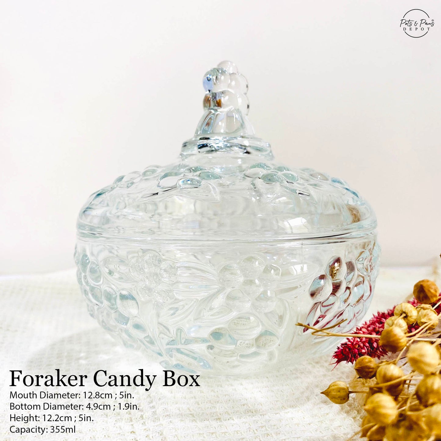 Red Cherry Candy Jar