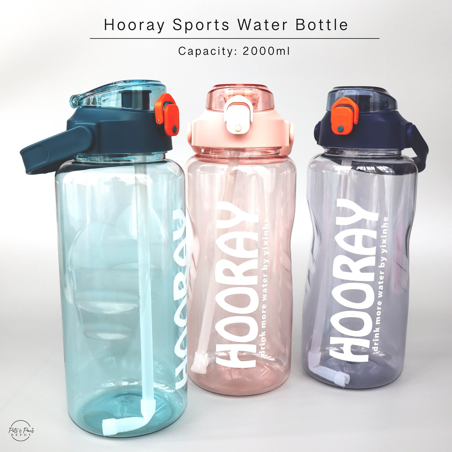 Hooray Sports Water Bottle 2L