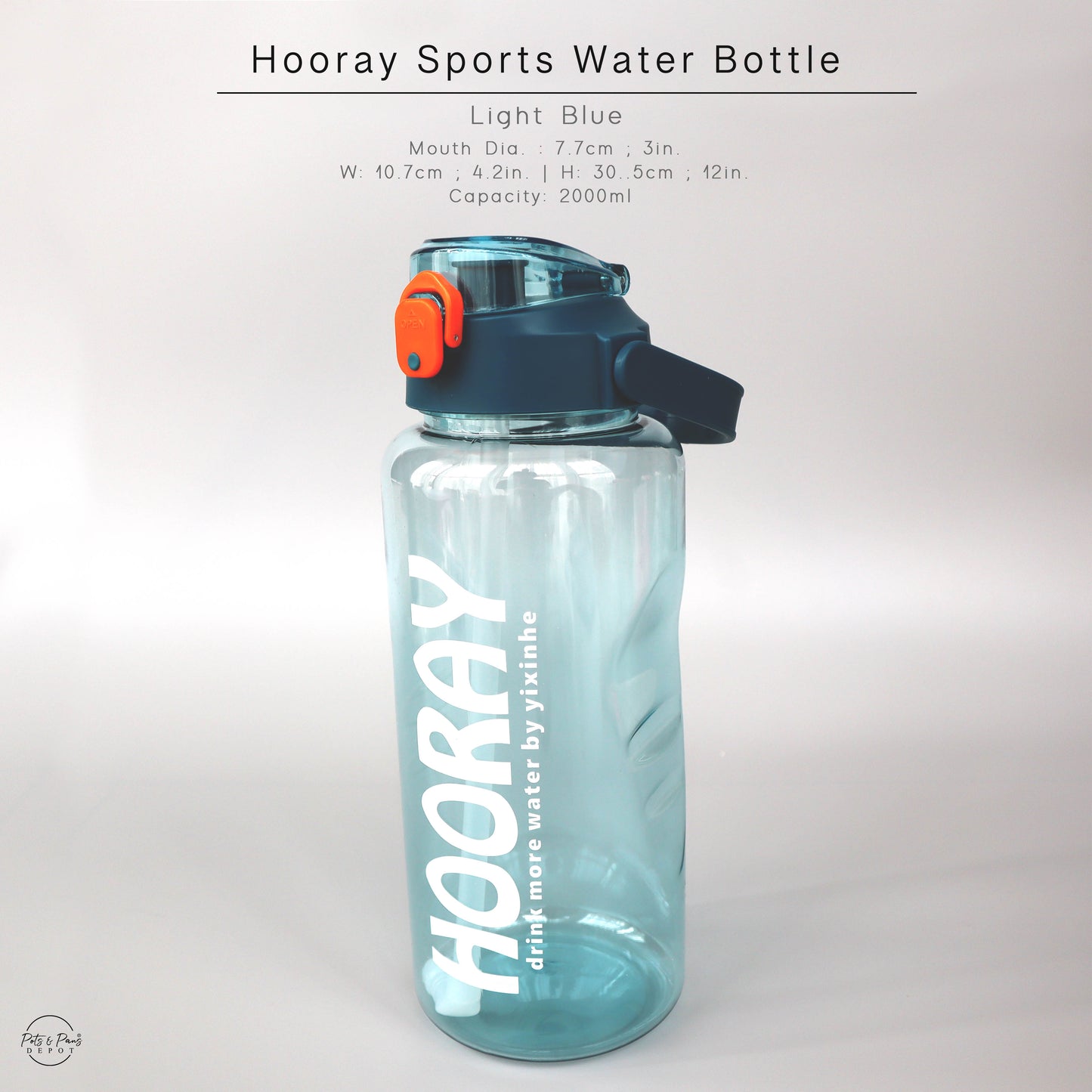 Hooray Sports Water Bottle 2L