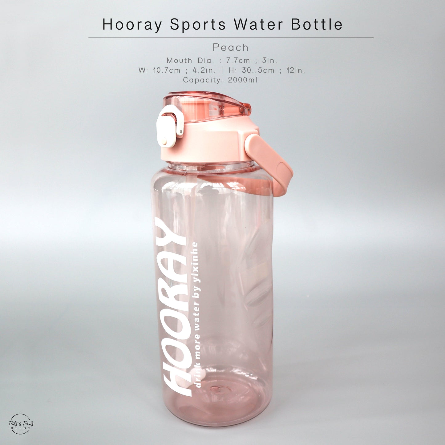 Hooray Sports Water Bottle 2L