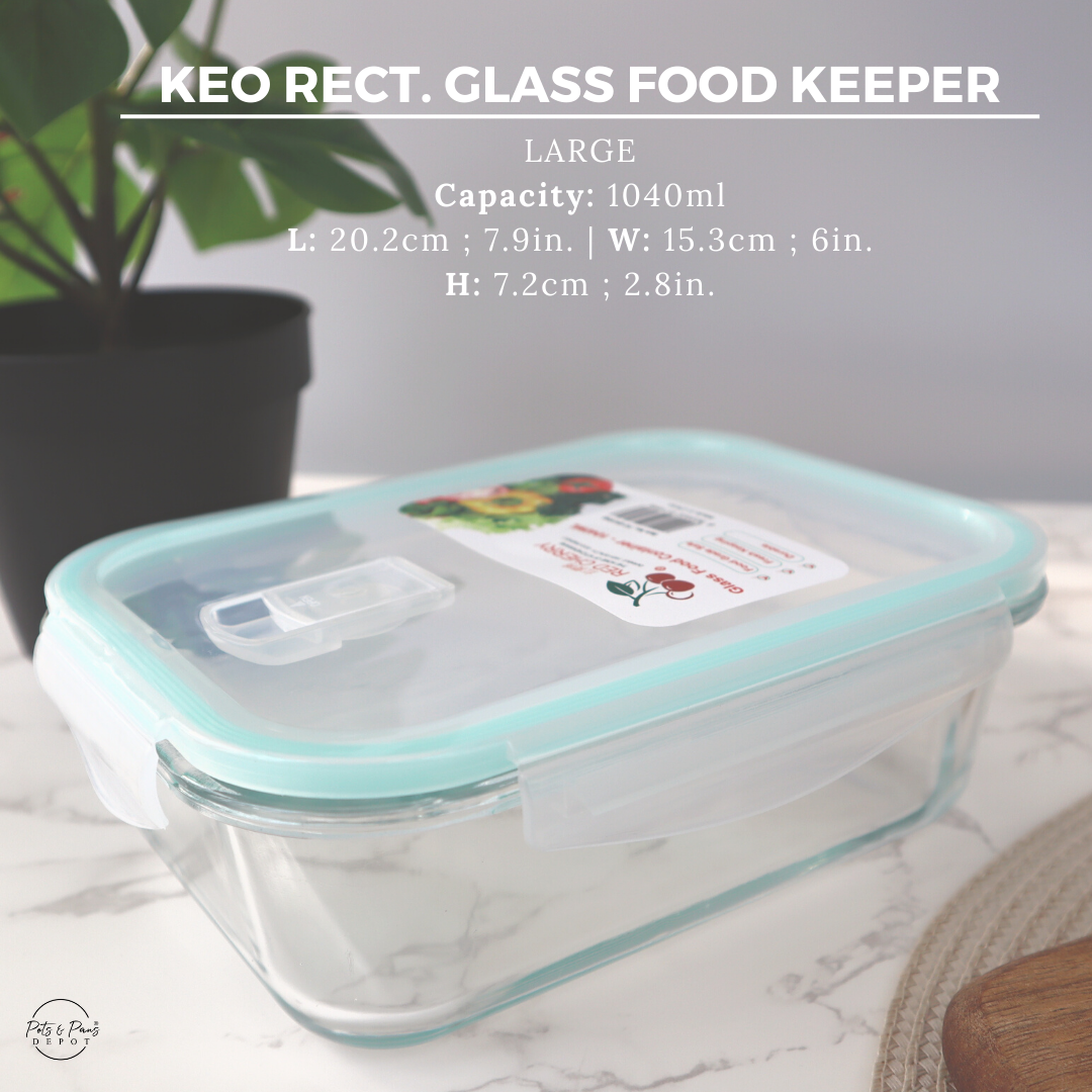 Keo Rect. Glass Food Keeper