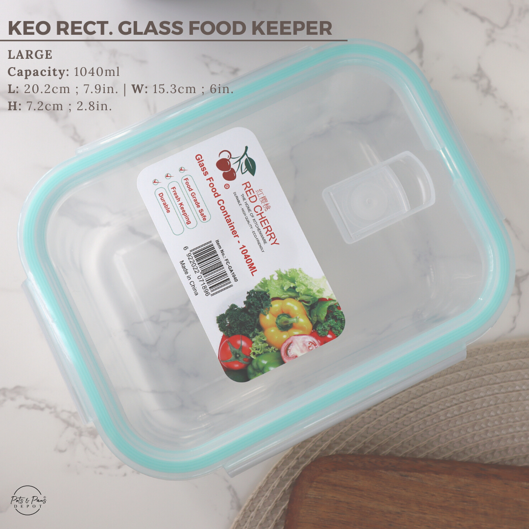 Keo Rect. Glass Food Keeper