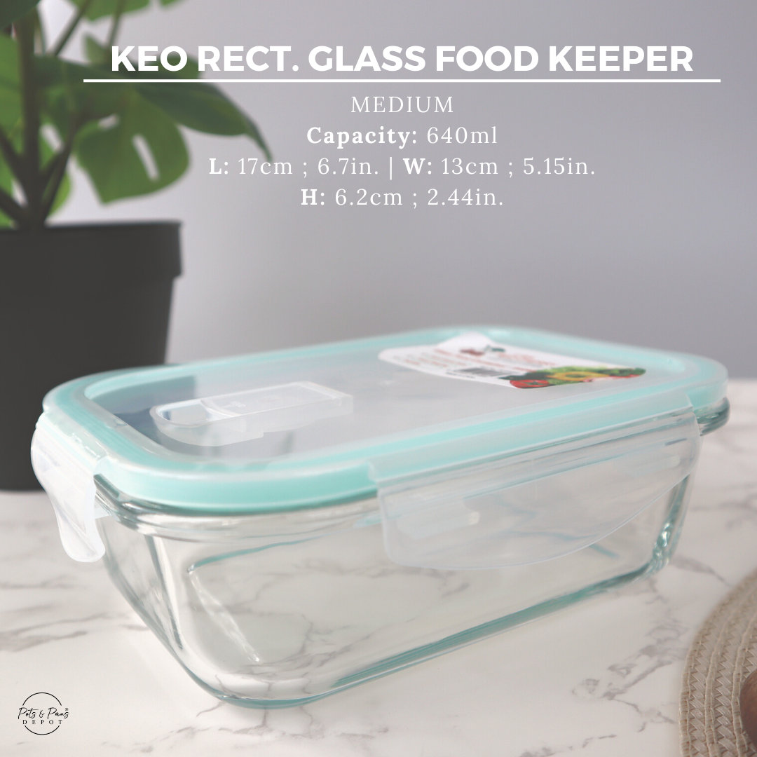 Keo Rect. Glass Food Keeper