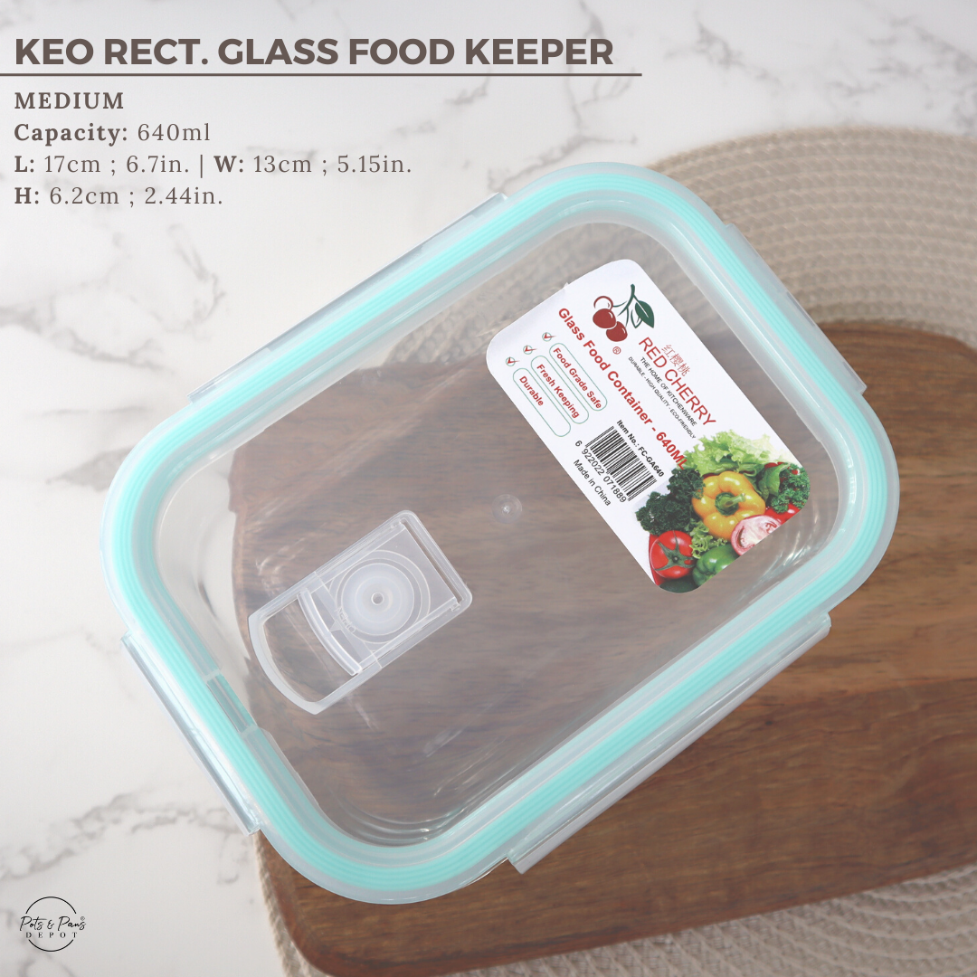 Keo Rect. Glass Food Keeper