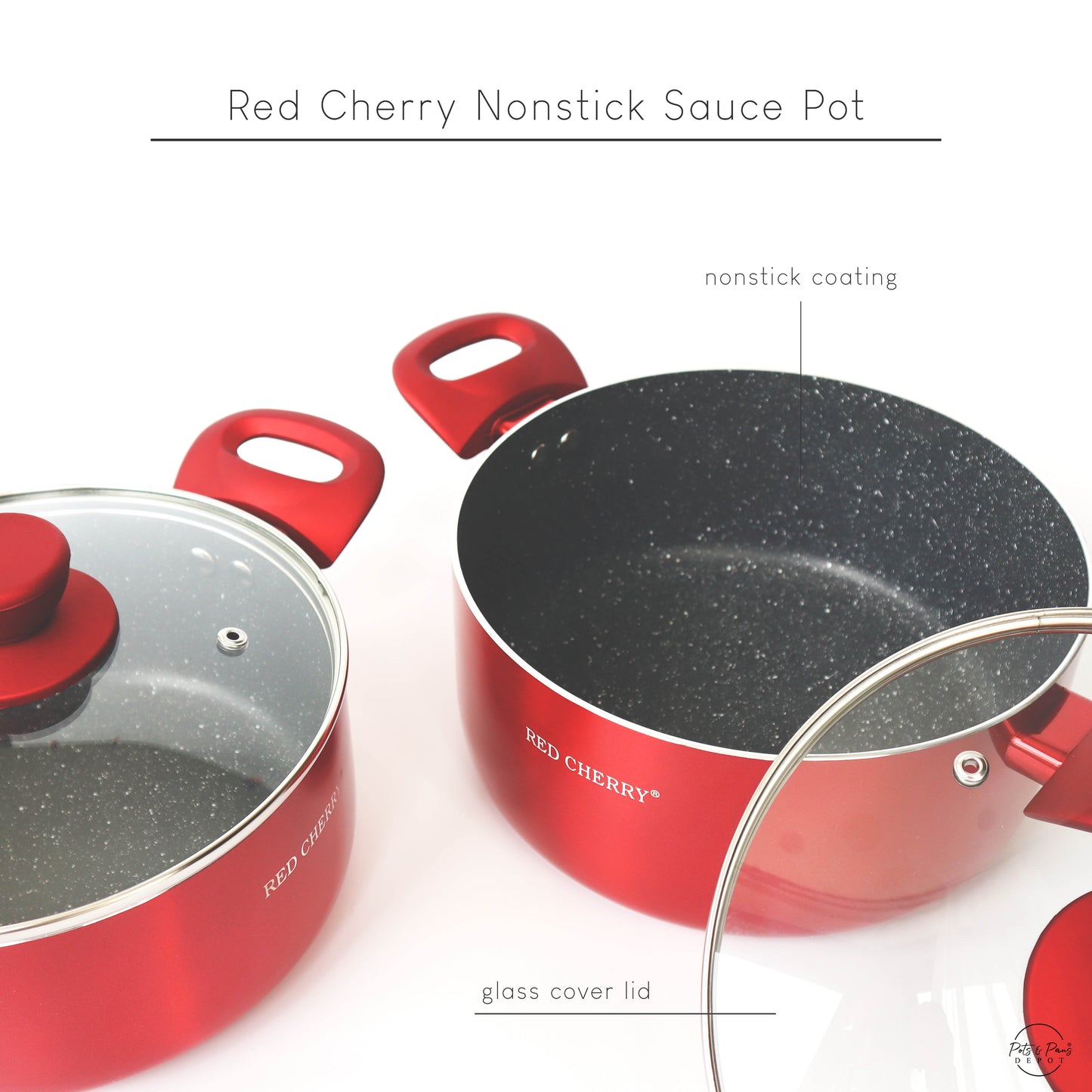 Red Cherry Nonstick Sauce Pot