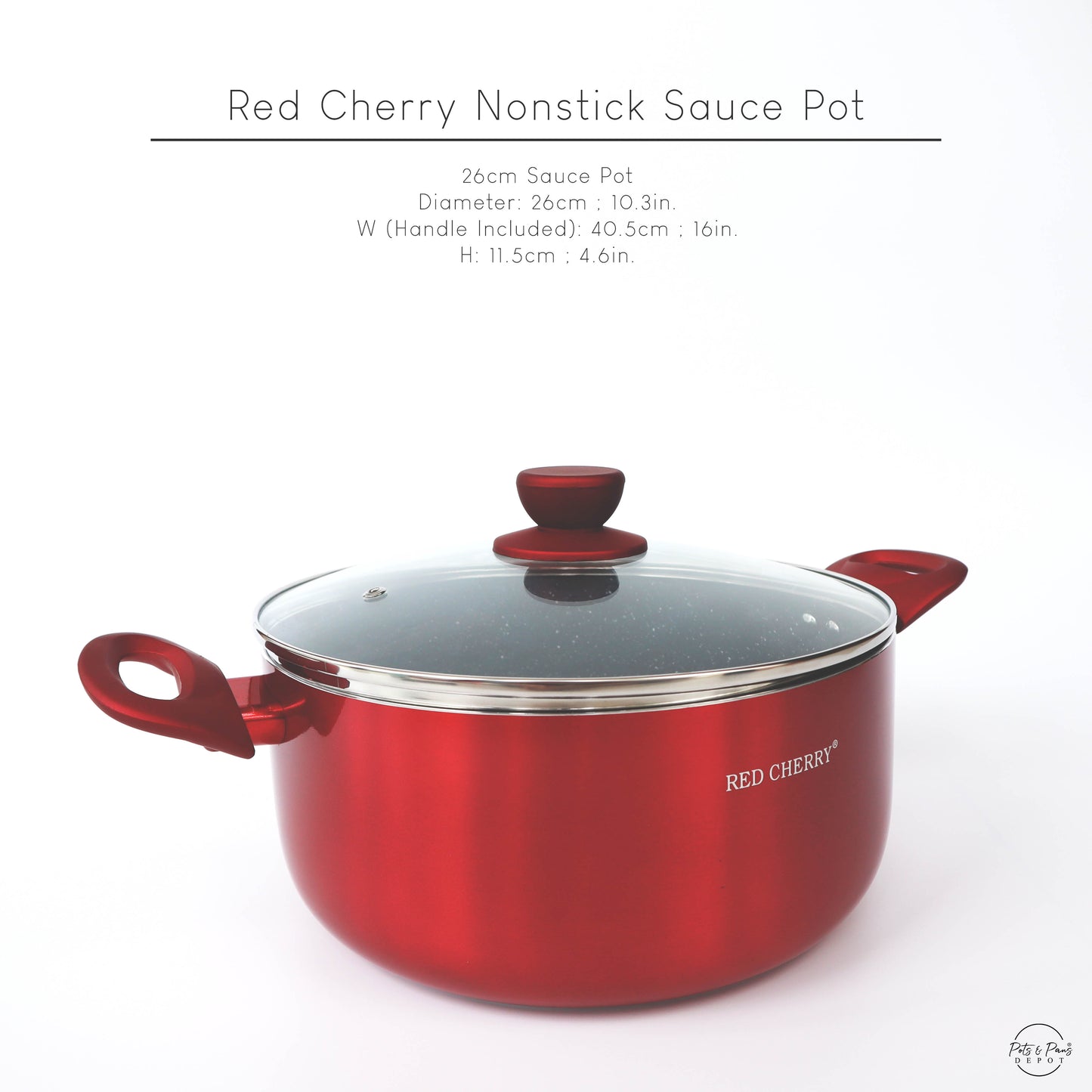 Red Cherry Nonstick Sauce Pot