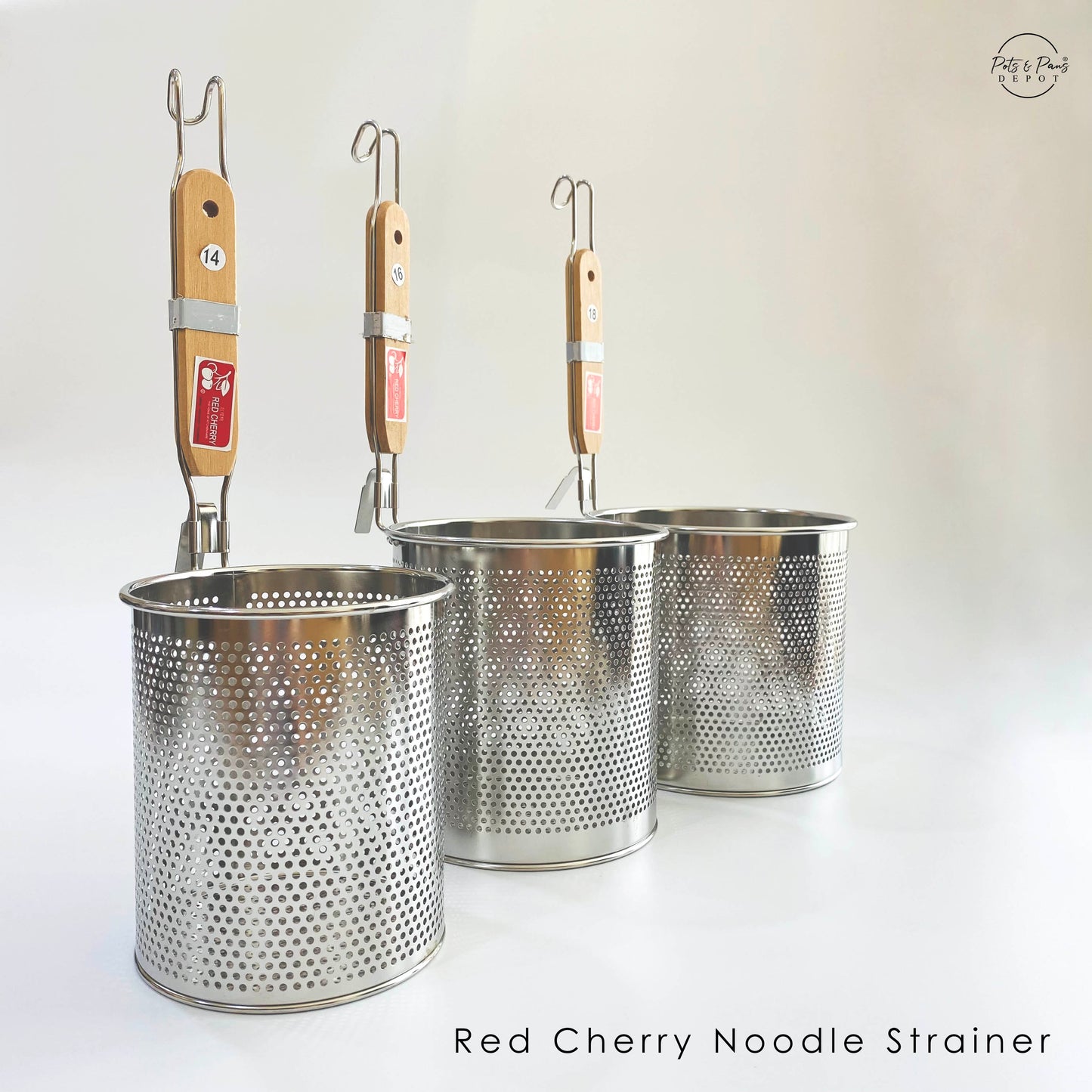 Red Cherry Stainless Noodle Strainer