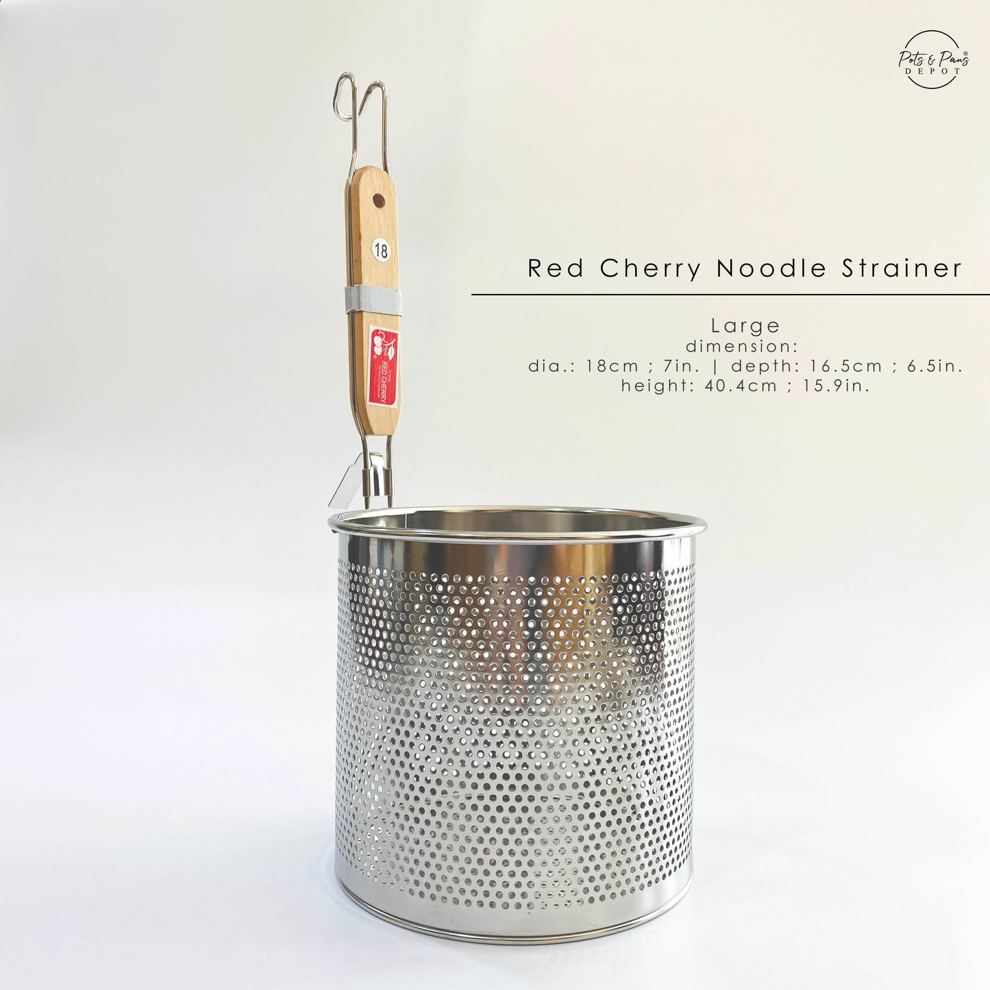 Red Cherry Stainless Noodle Strainer