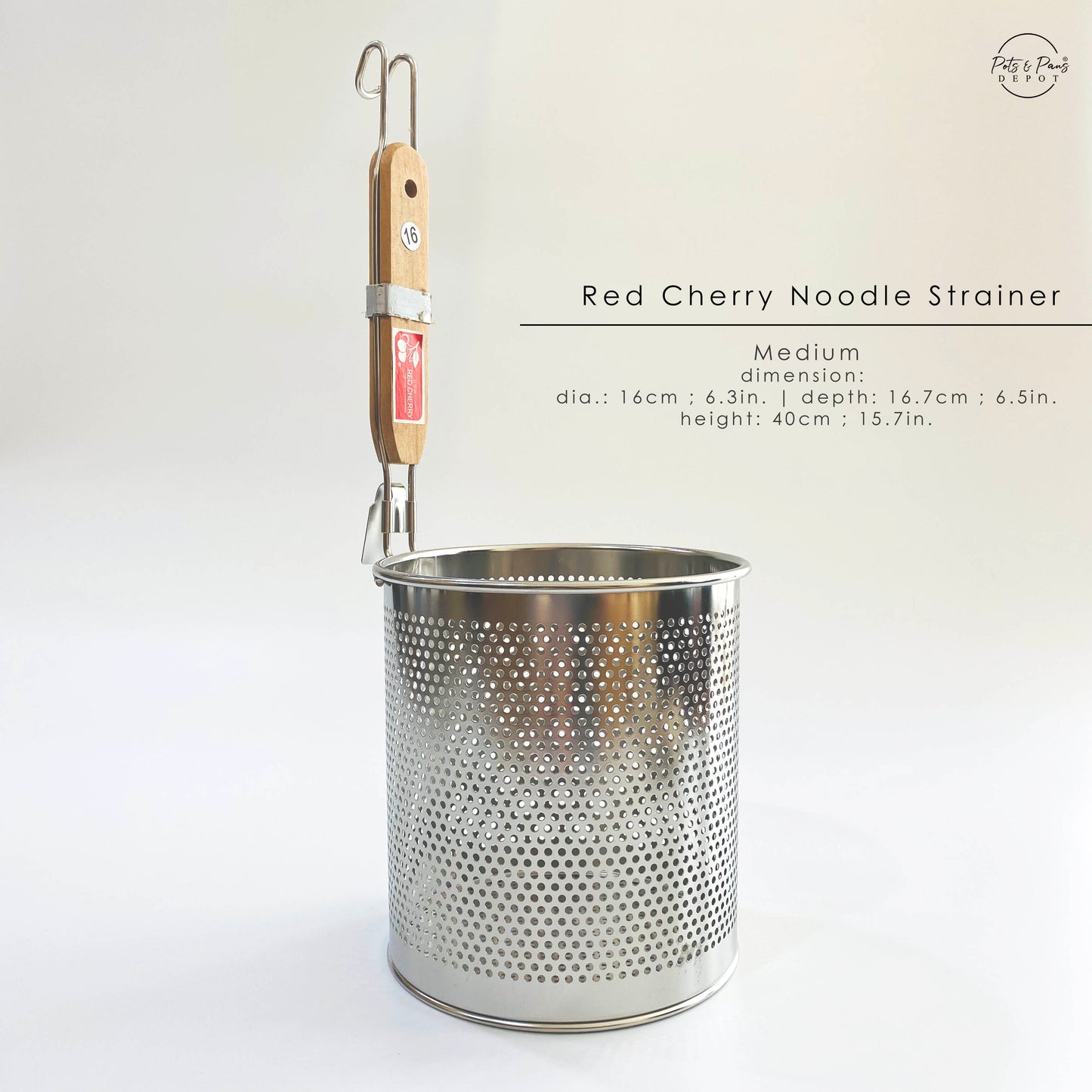 Red Cherry Stainless Noodle Strainer