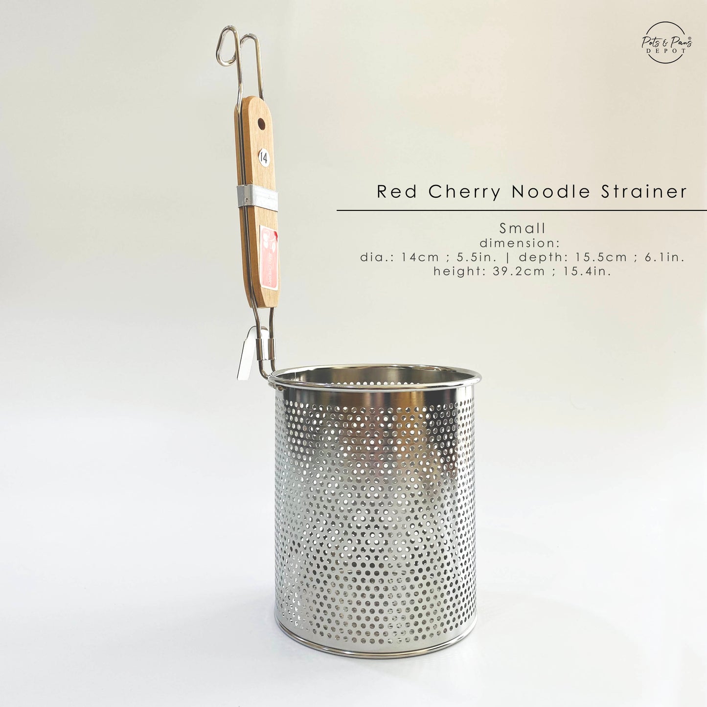 Red Cherry Stainless Noodle Strainer