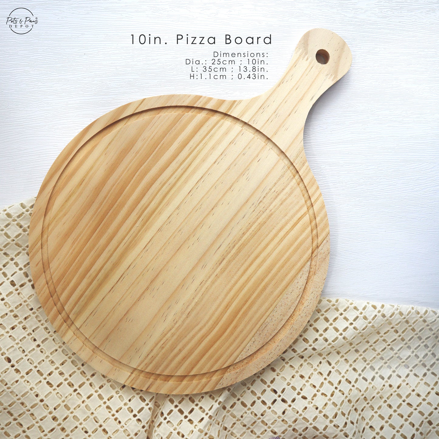 Red Cherry Wooden Pizza Board