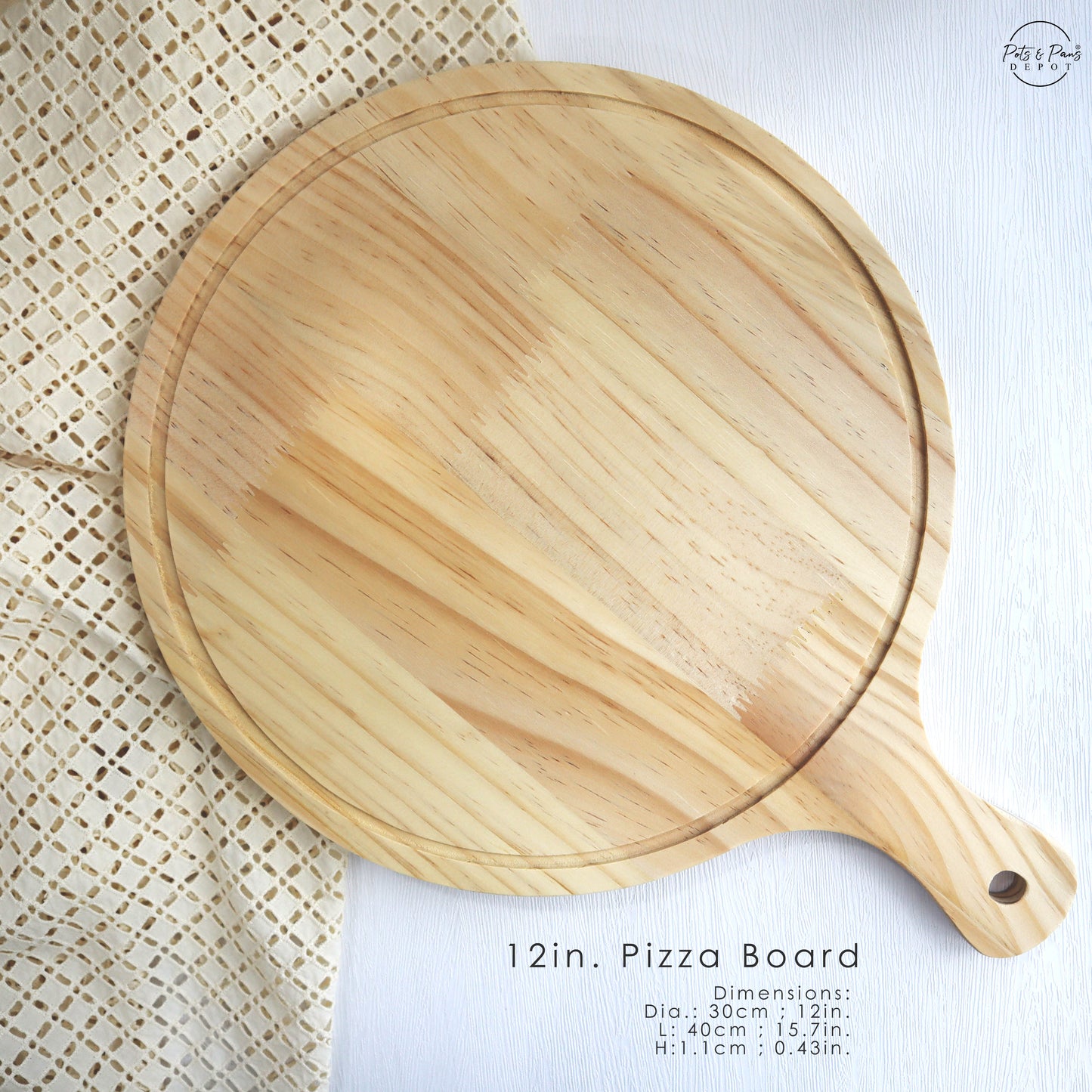 Red Cherry Wooden Pizza Board