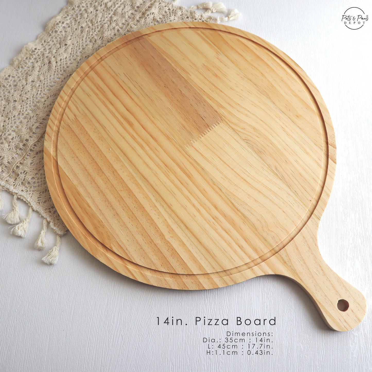 Red Cherry Wooden Pizza Board