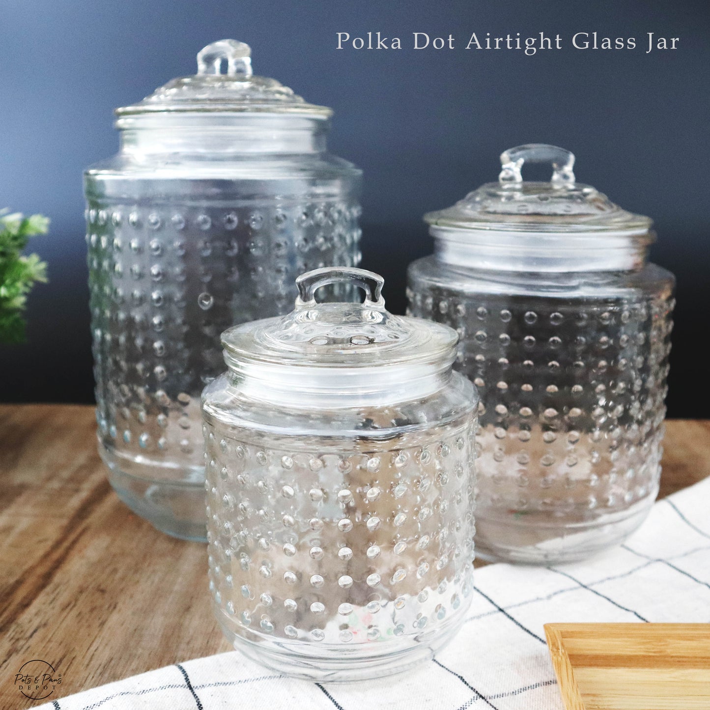 Polka Dot Airtight Glass Jars