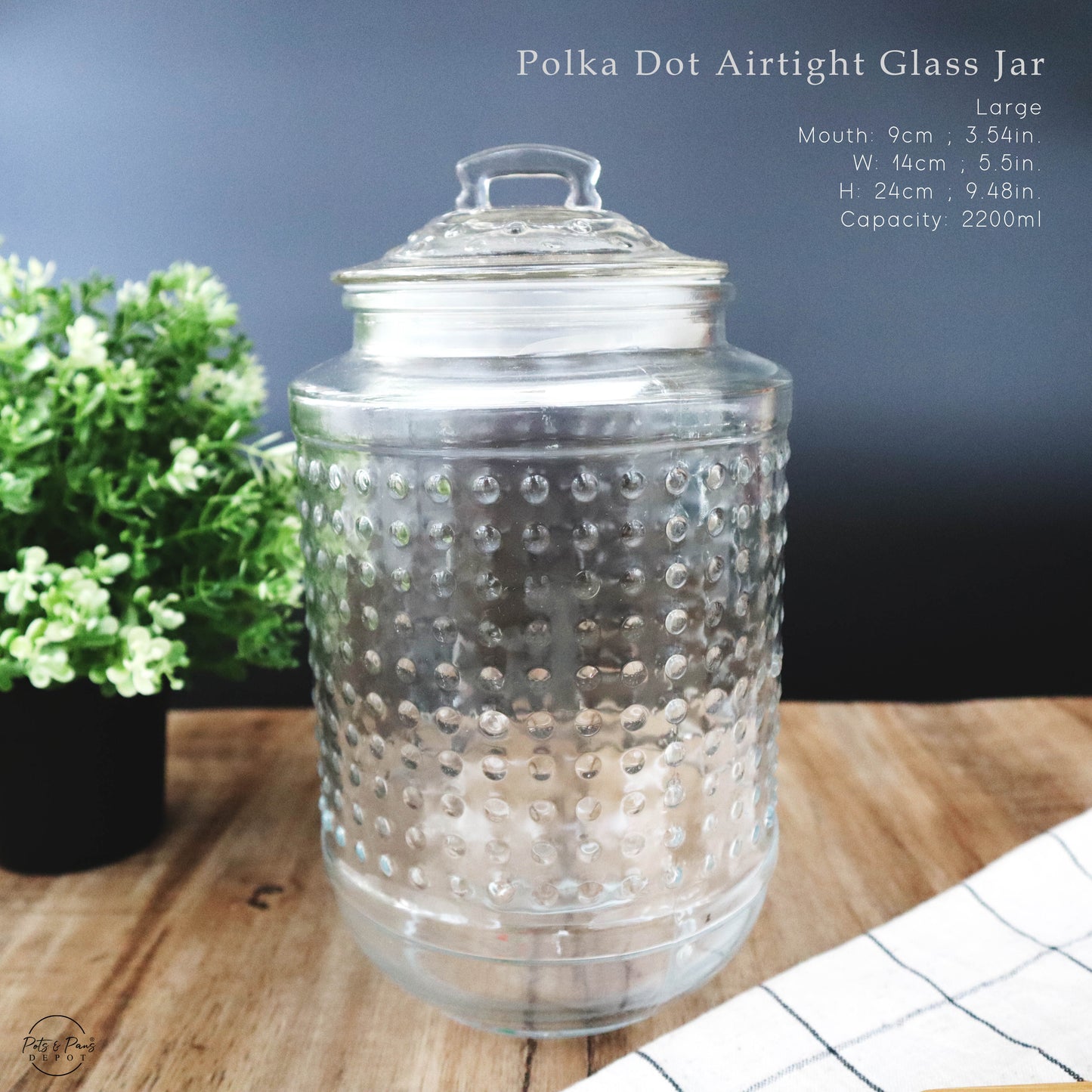 Polka Dot Airtight Glass Jars