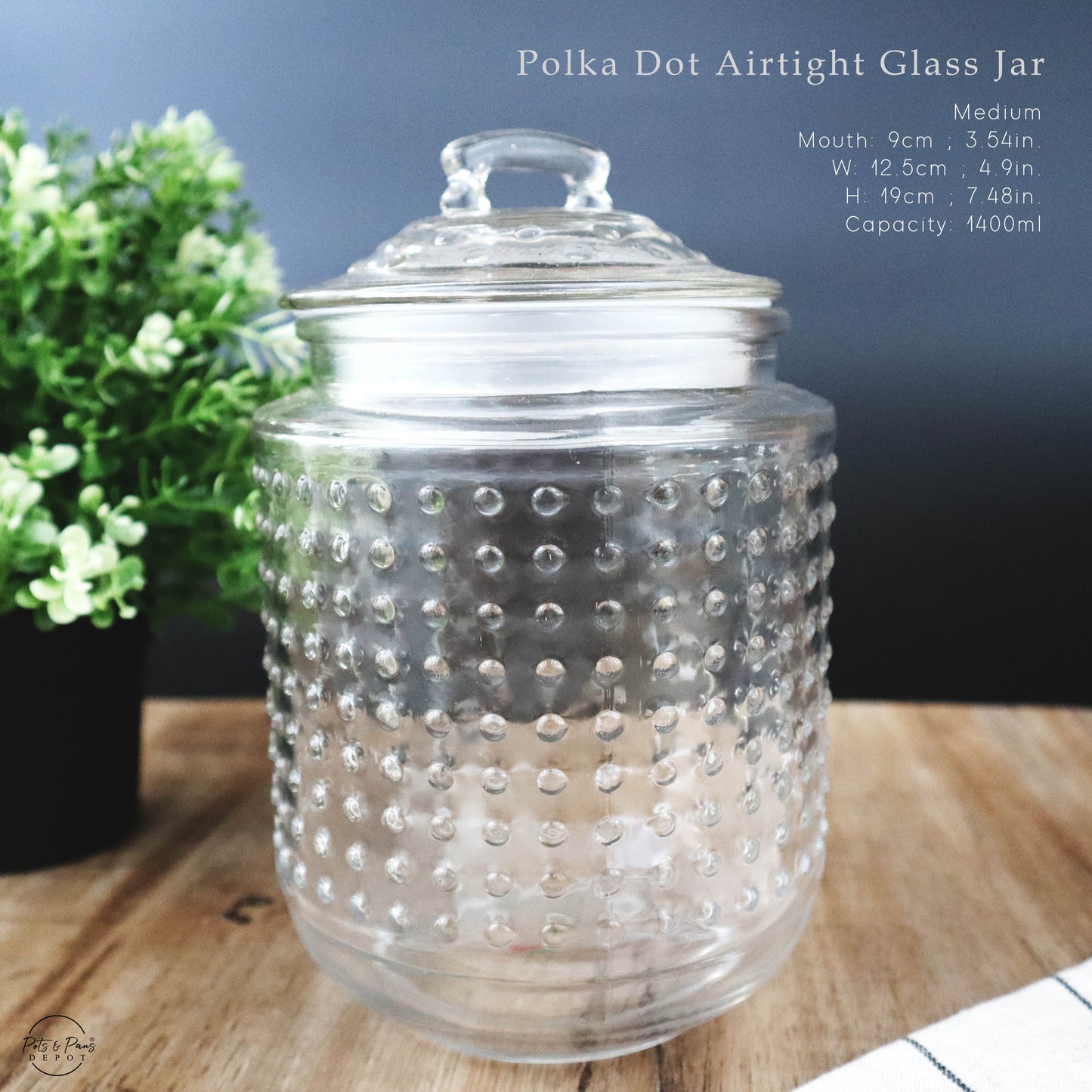 Polka Dot Airtight Glass Jars