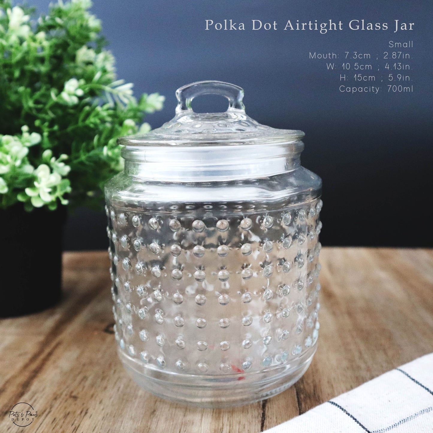 Polka Dot Airtight Glass Jars