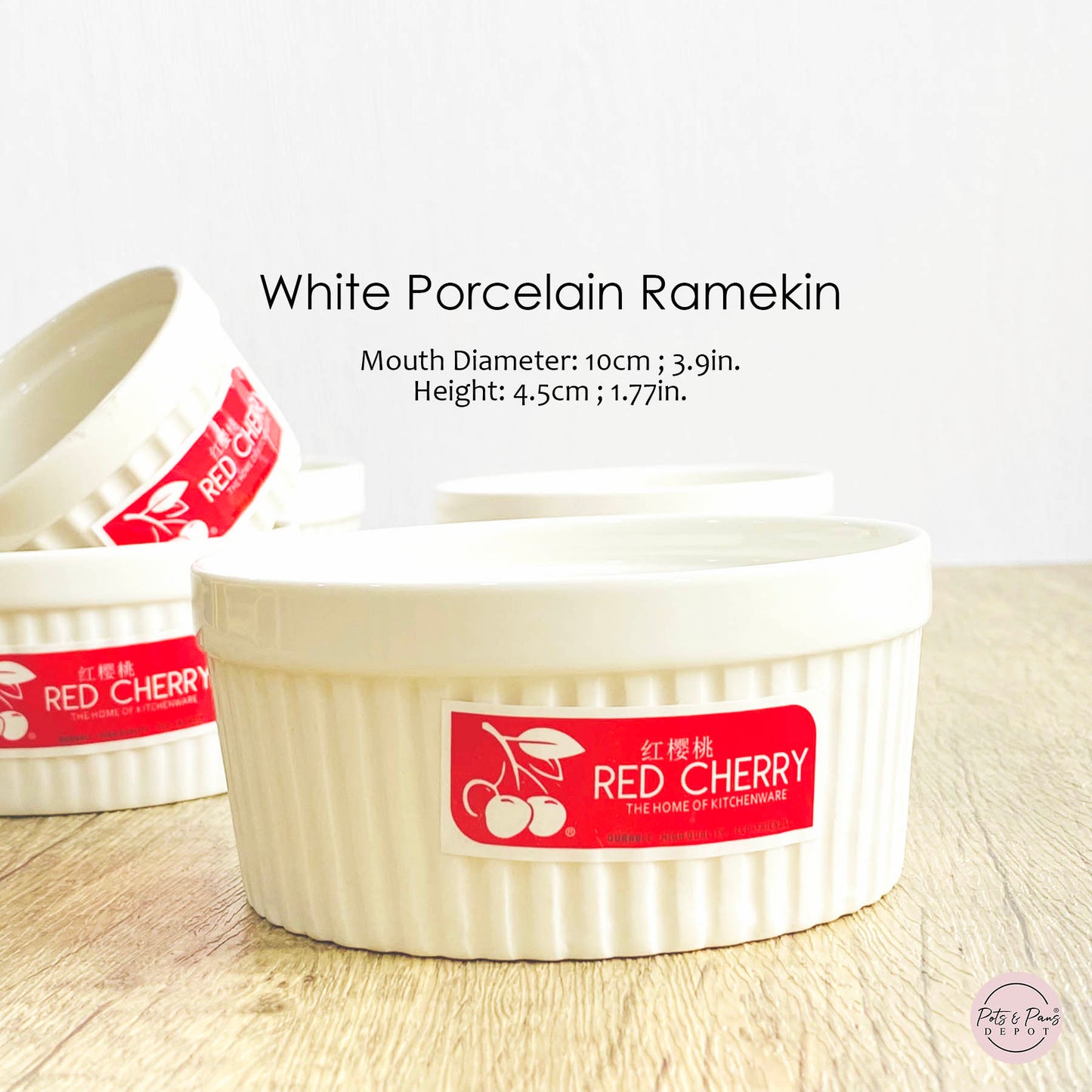 Red Cherry White Porcelain Ramekin