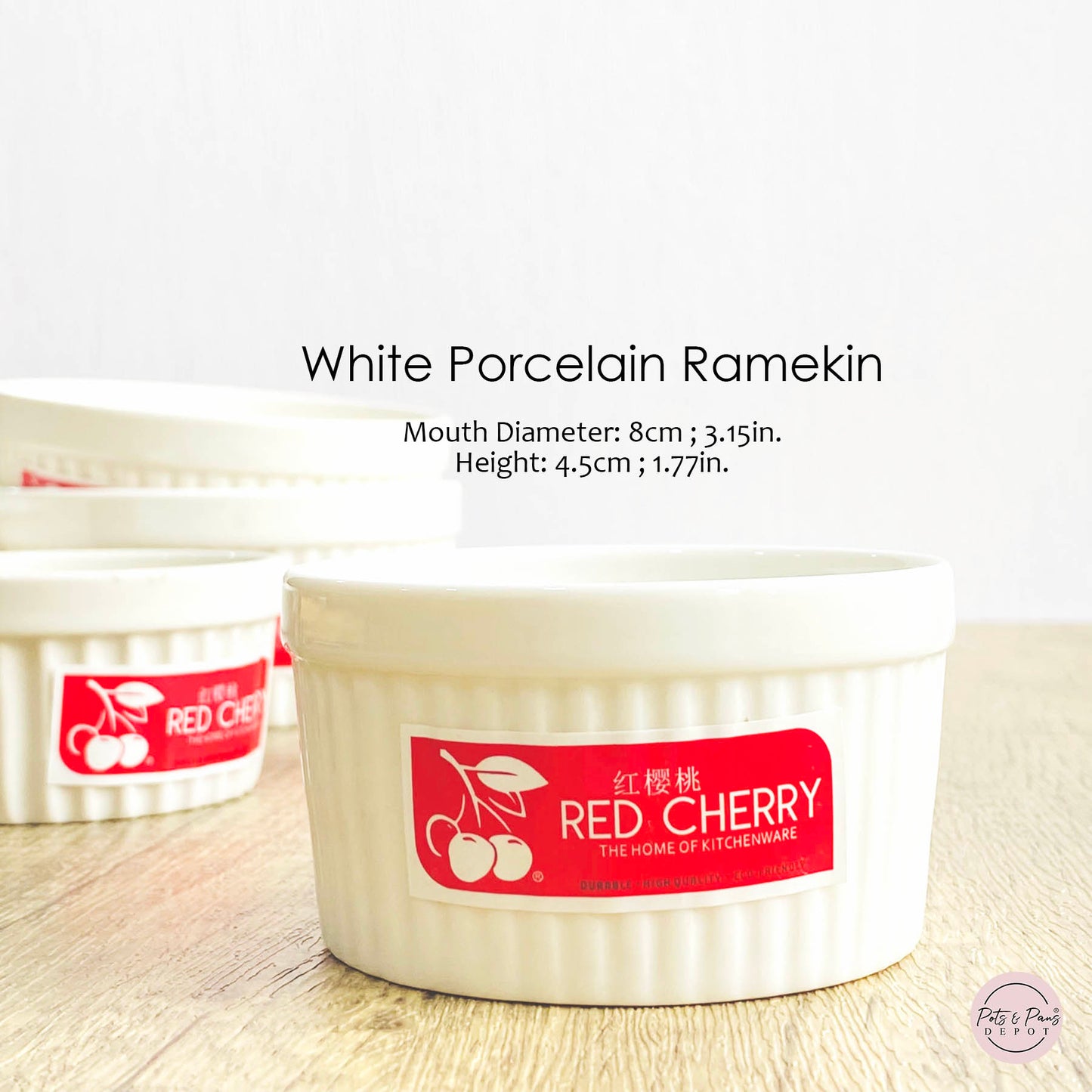 Red Cherry White Porcelain Ramekin