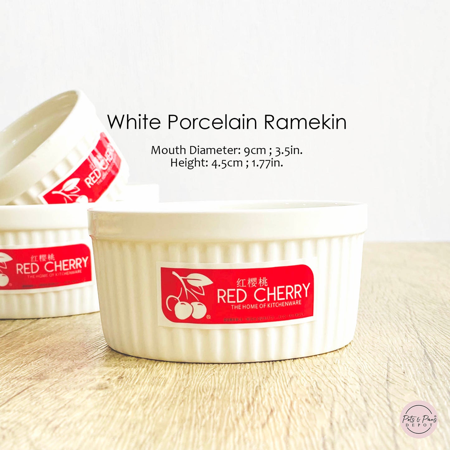 Red Cherry White Porcelain Ramekin