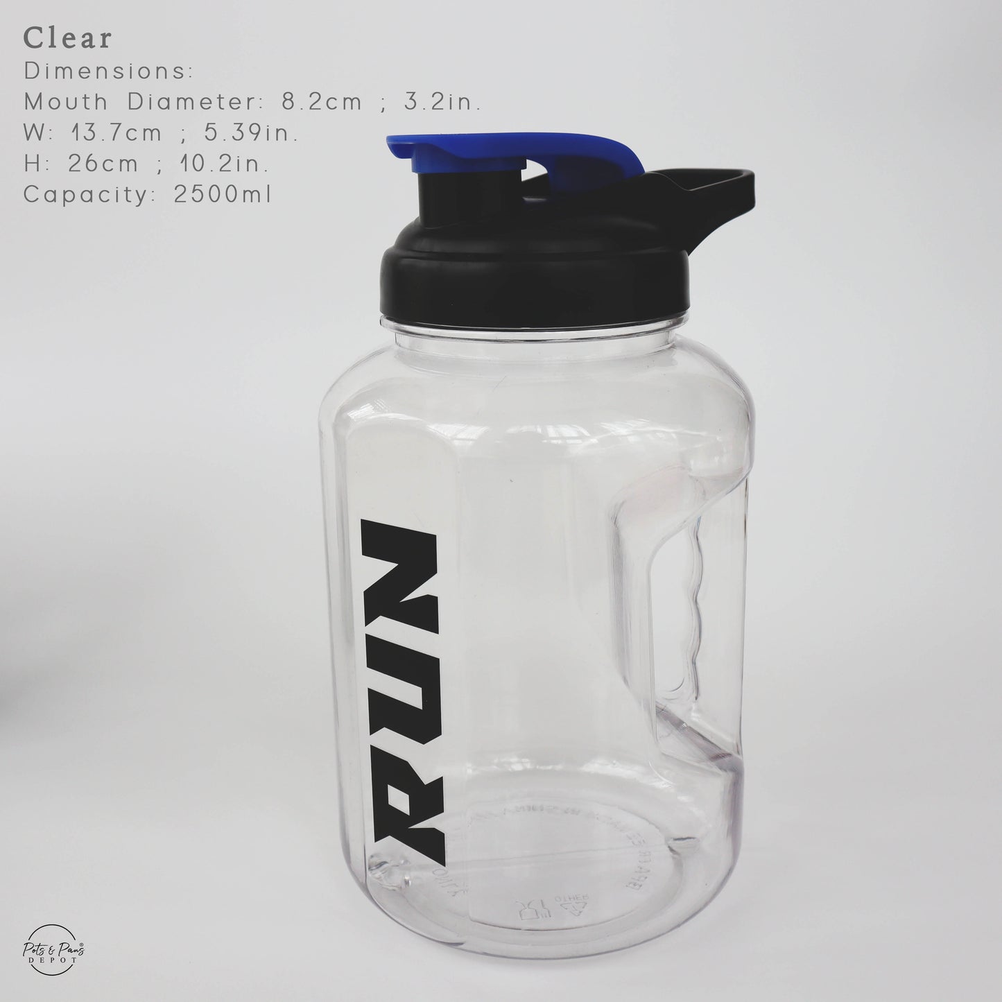 RUN Sports Water Bottle 2.5L