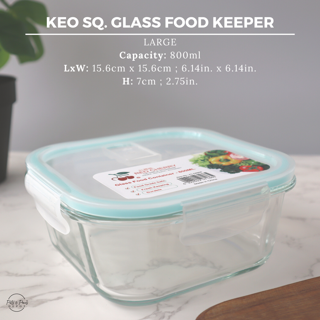 Keo Sq. Glass Food Keeper