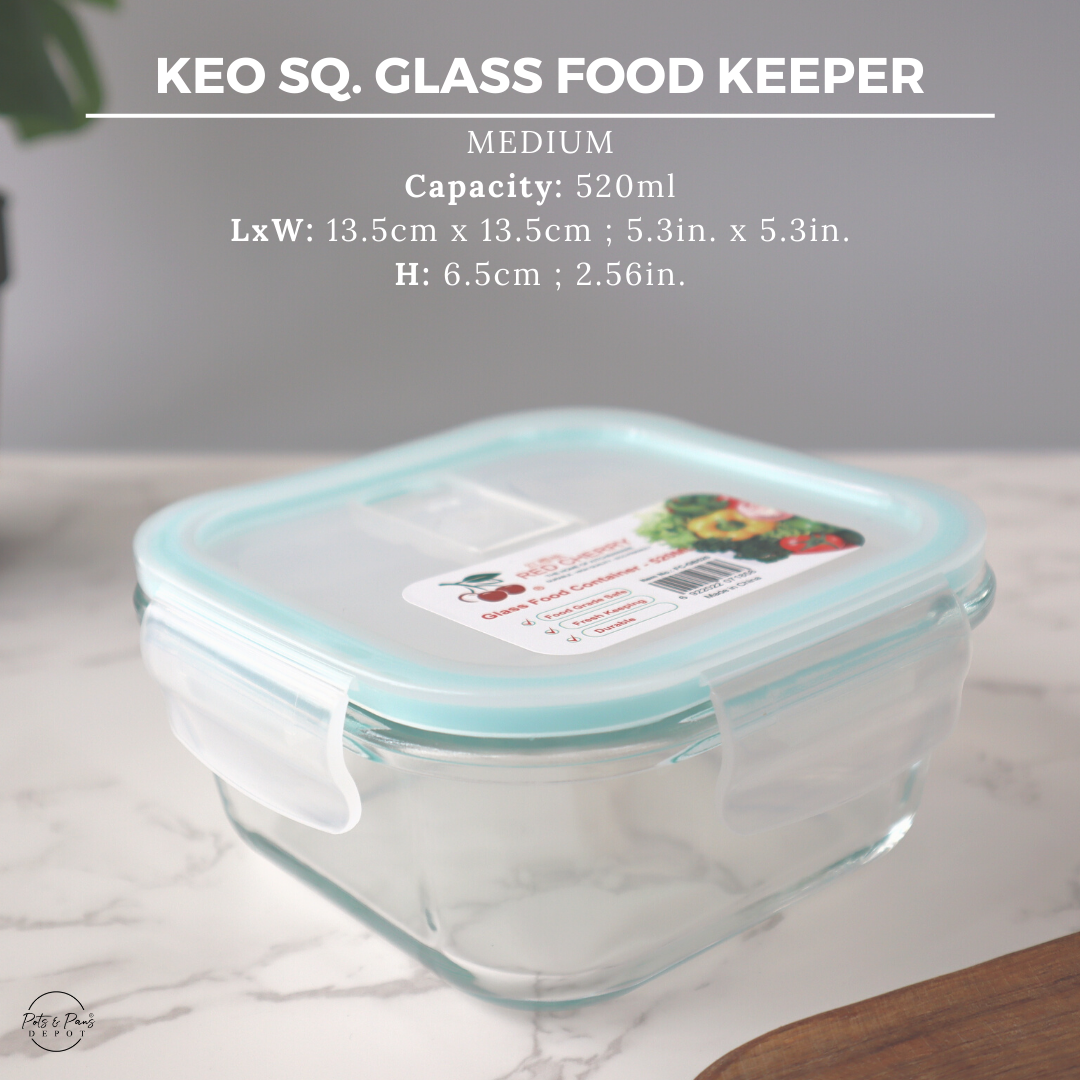 Keo Sq. Glass Food Keeper