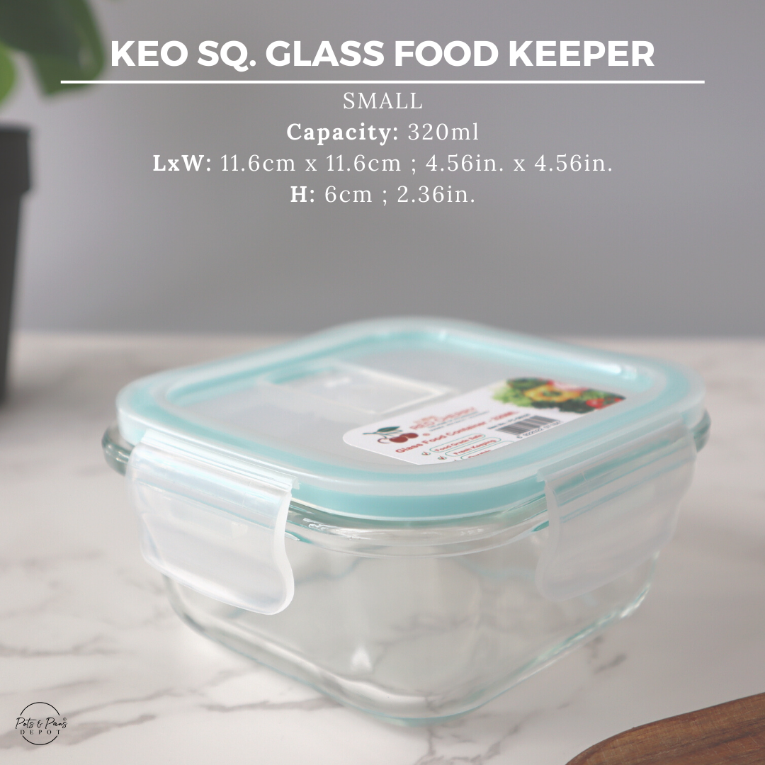 Keo Sq. Glass Food Keeper