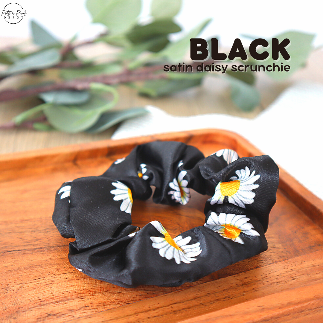 Satin Daisy Korean Style Hair Tie Scrunchie