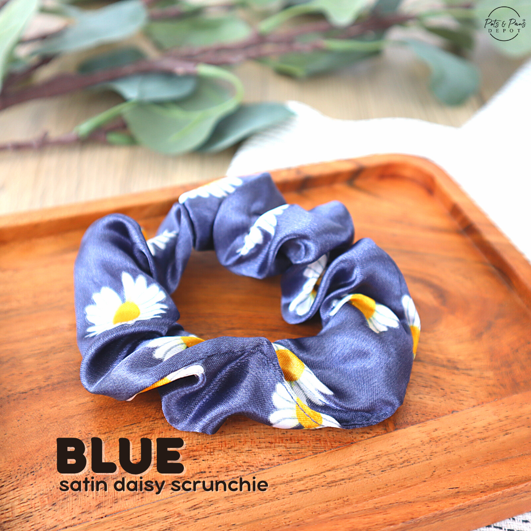 Satin Daisy Korean Style Hair Tie Scrunchie