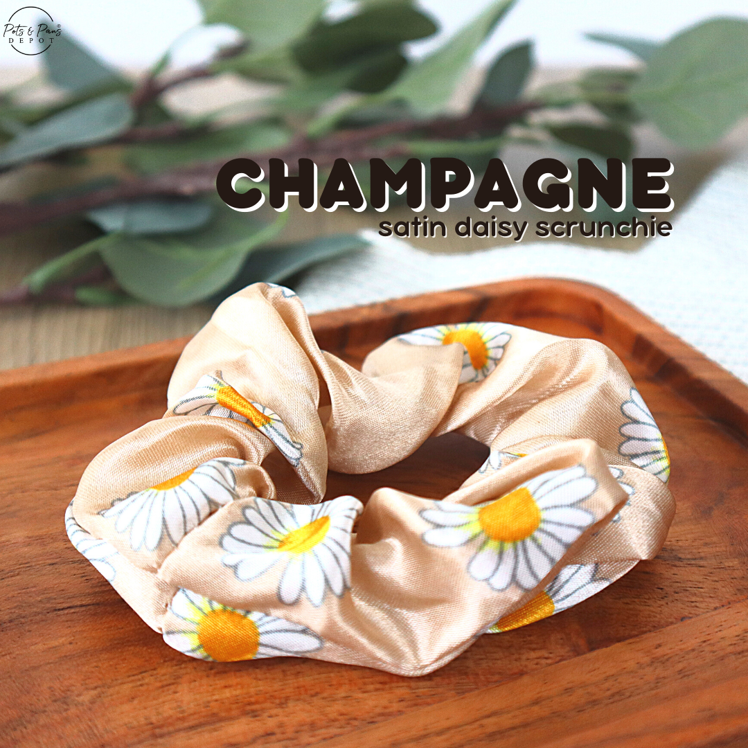 Satin Daisy Korean Style Hair Tie Scrunchie