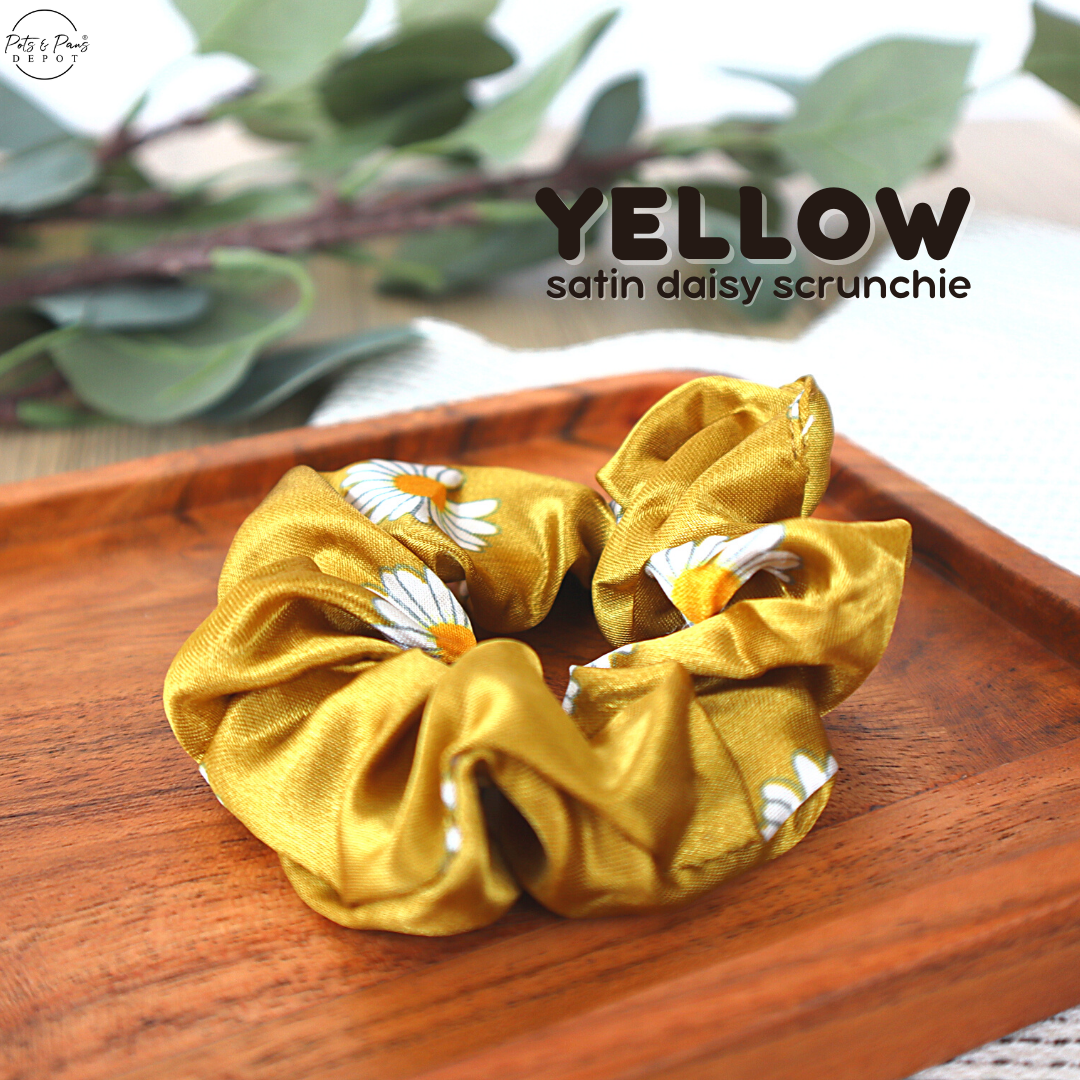 Satin Daisy Korean Style Hair Tie Scrunchie