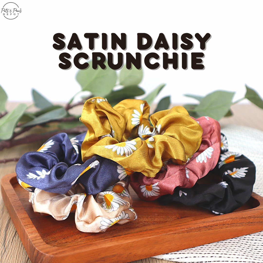 Satin Daisy Korean Style Hair Tie Scrunchie