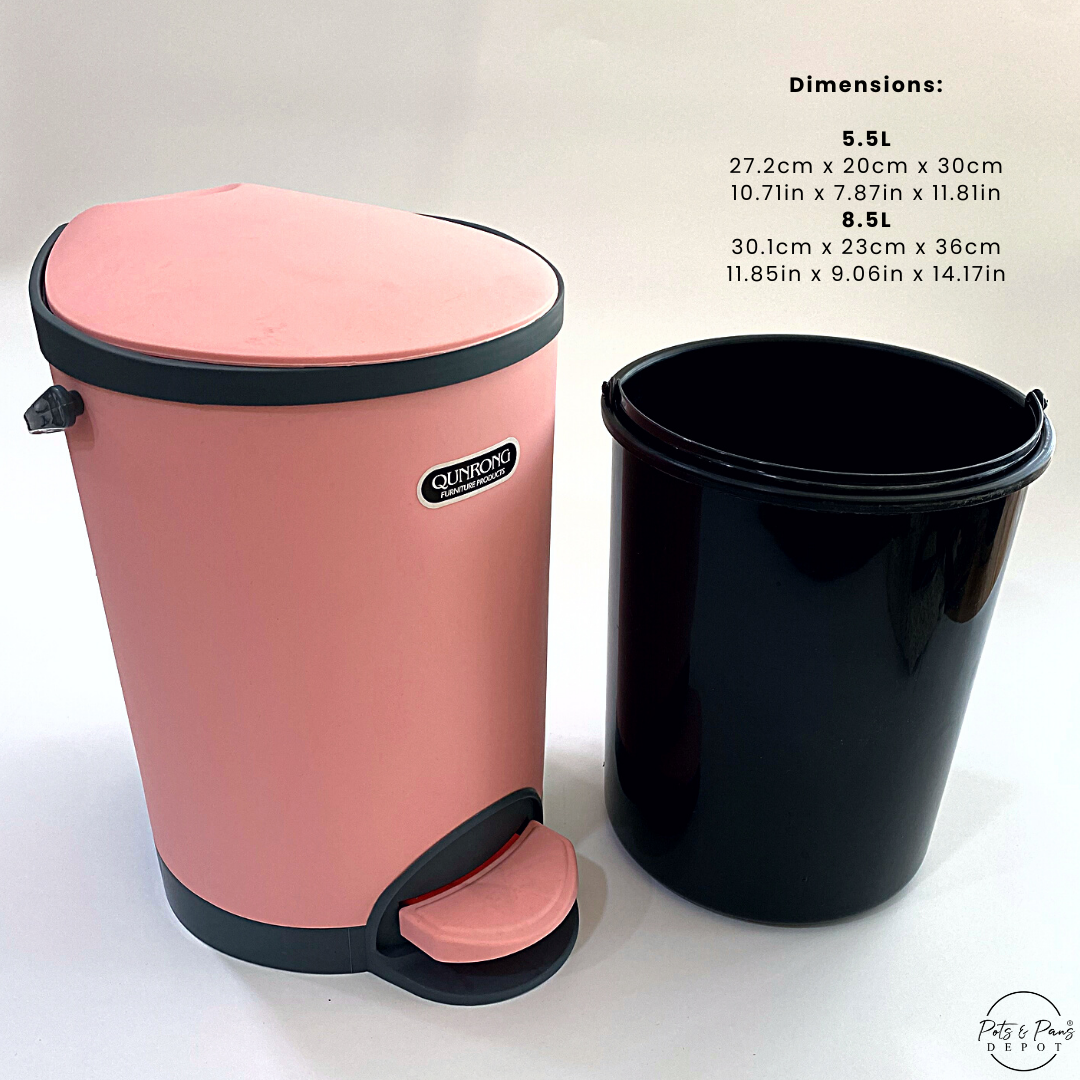 Soft Close Foot Pedal Trash Bin w/Handle