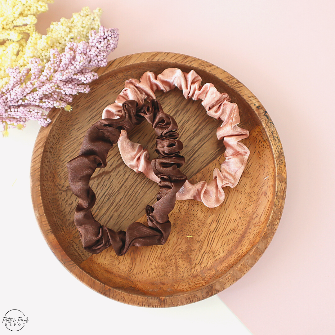 Skinny Satin Korean Style Hair Tie Scrunchie