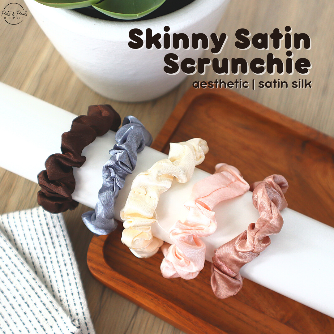 Skinny Satin Korean Style Hair Tie Scrunchie