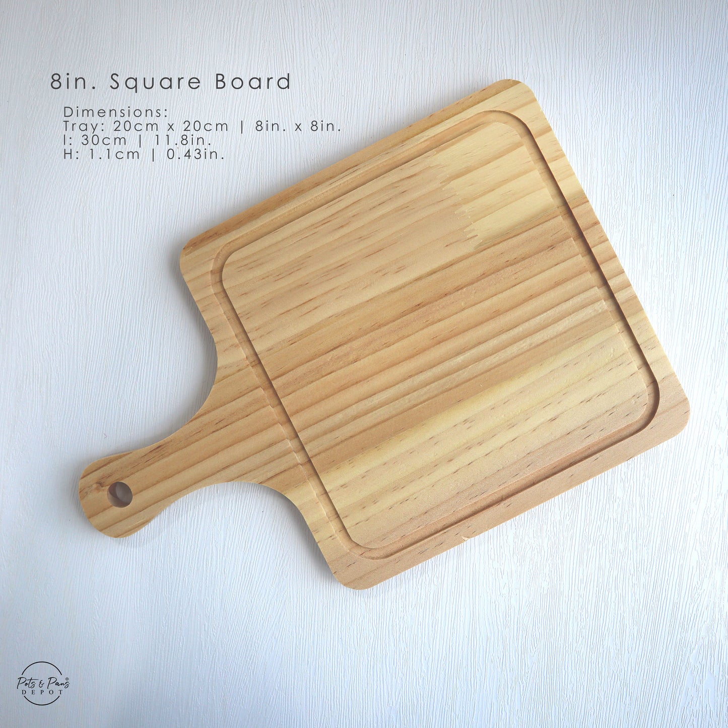 Red Cherry Wooden Square Pizza Board