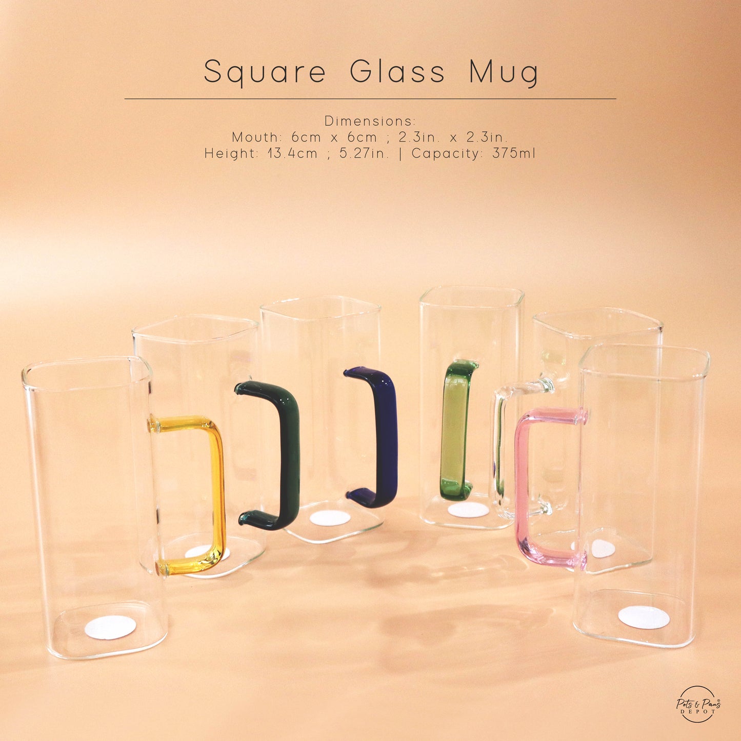 Red Cherry Square Glass Mug