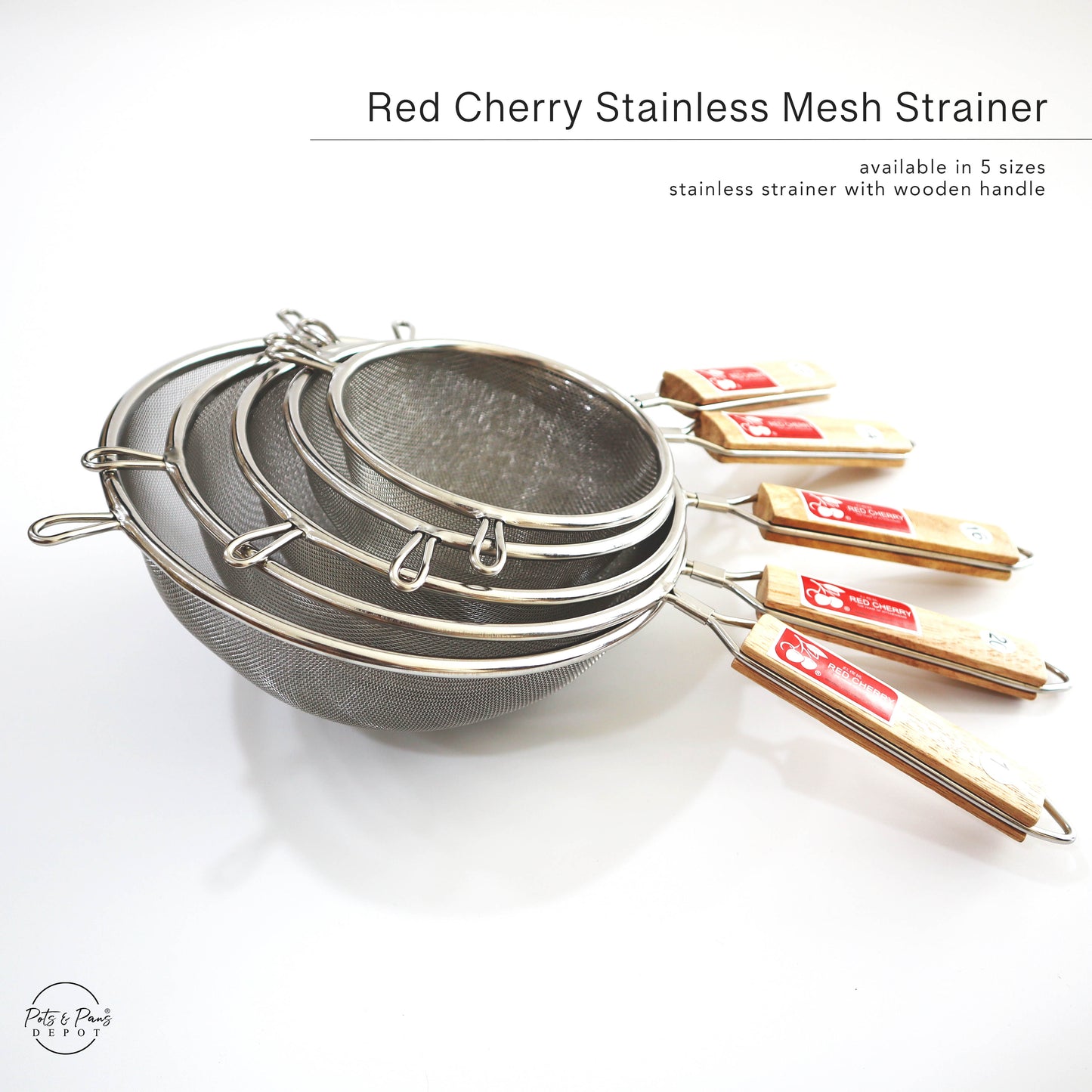 Red Cherry Stainless Mesh Strainer