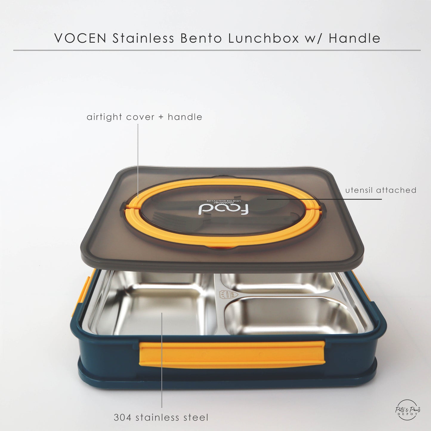 Vocen 304 Stainless Bento Lunchbox w/ Handle